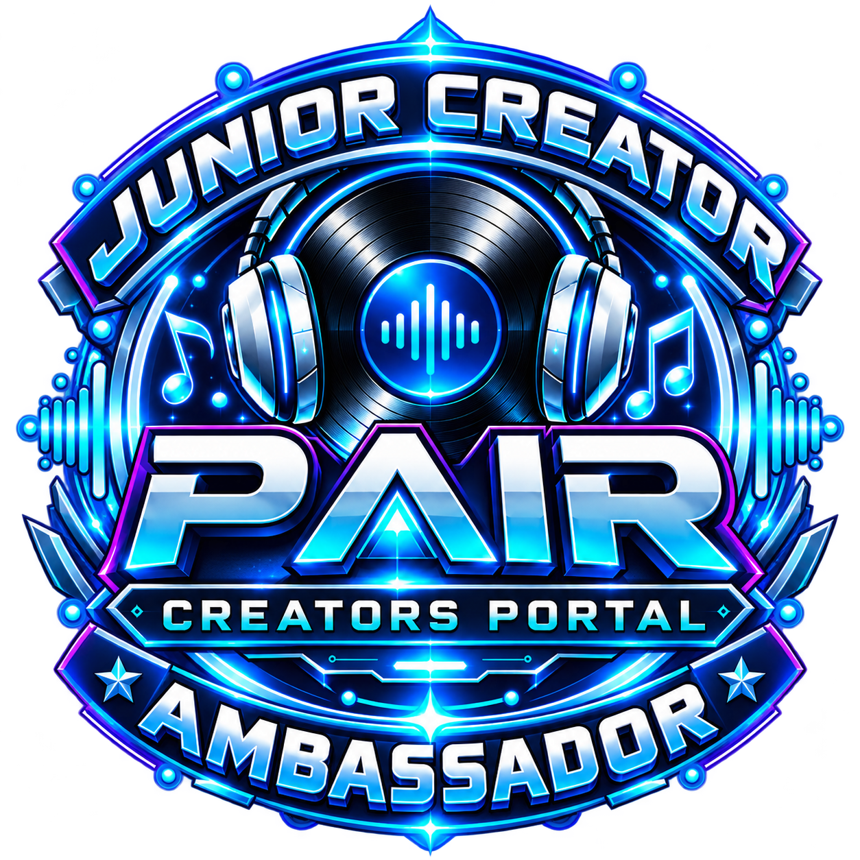 Pure AI Radio badge — Junior Creator Ambassador