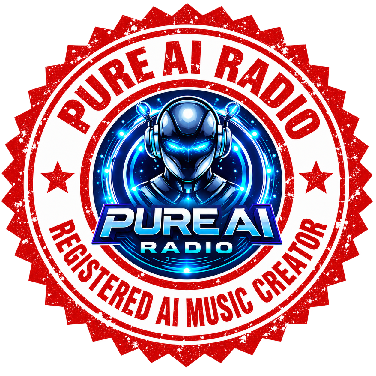 Pure AI Radio badge — Red