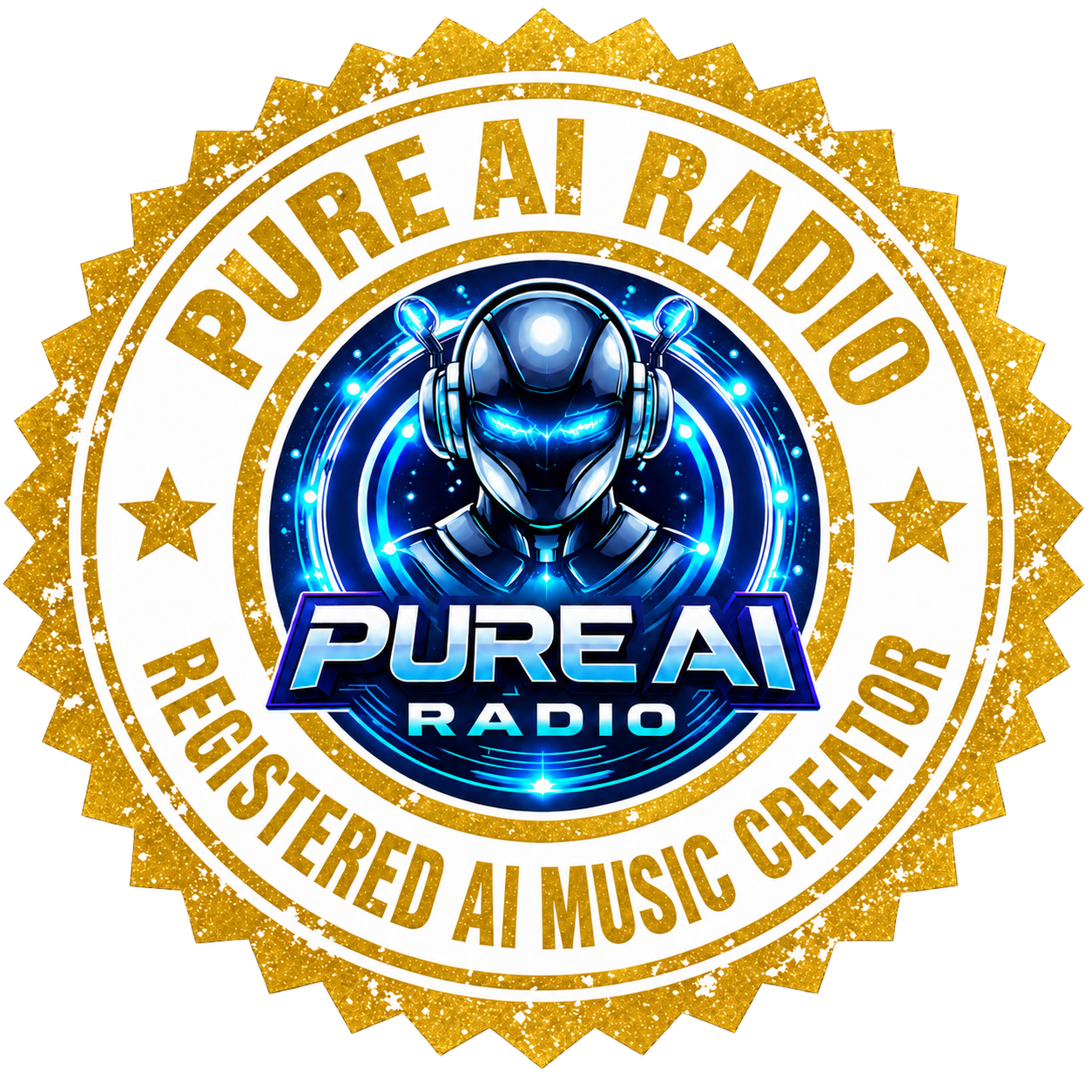 Pure AI Radio badge — Gold
